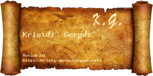 Kristó Gergő névjegykártya